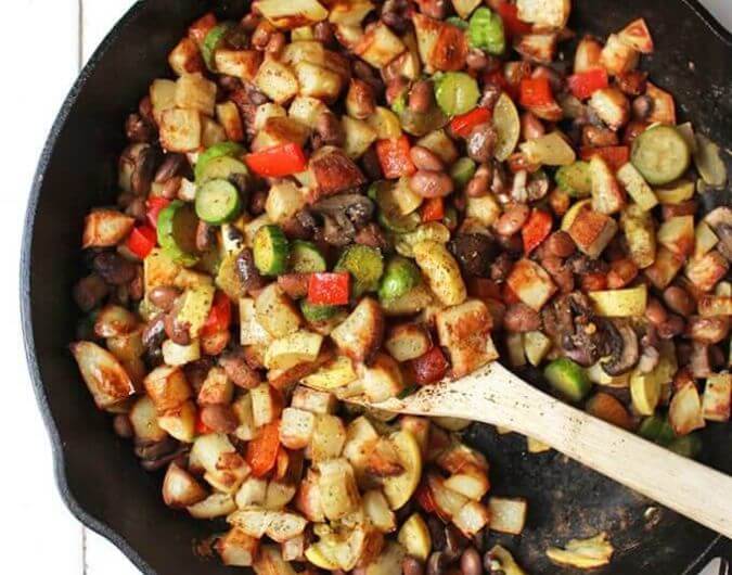 Bean, Potato, & Veggie Vegan Breakfast Hash