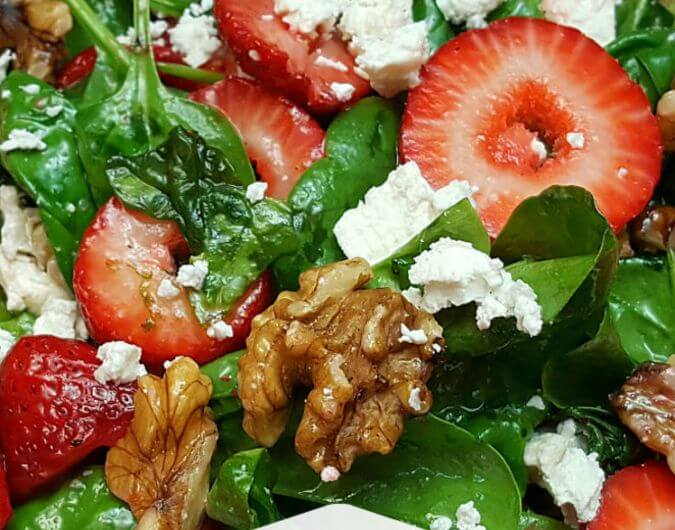 Strawberry Feta Spinach Salad