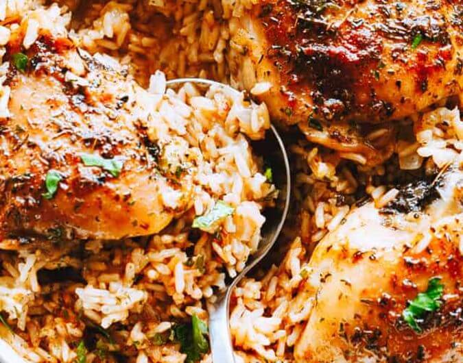 One Pot Garlic Butter Chicken and Rice
