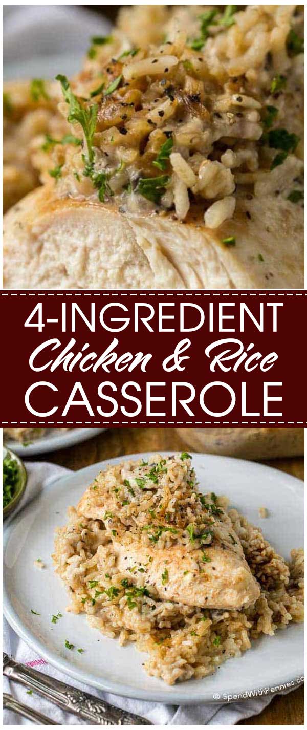 4-Ingredient Chicken And Rice Casserole