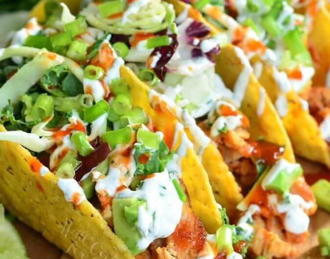 Sweet and Spicy Sriracha Chicken Tacos
