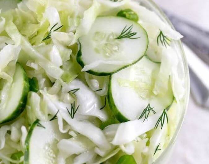 Cabbage Salad with Cucumbers
