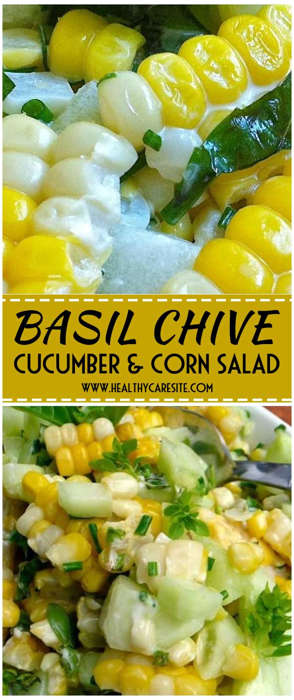 Basil Chive Cucumber & Corn Salad