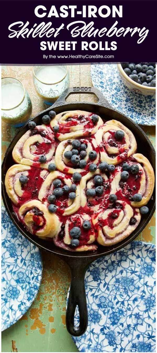 Cast-Iron Skillet Blueberry Sweet Rolls