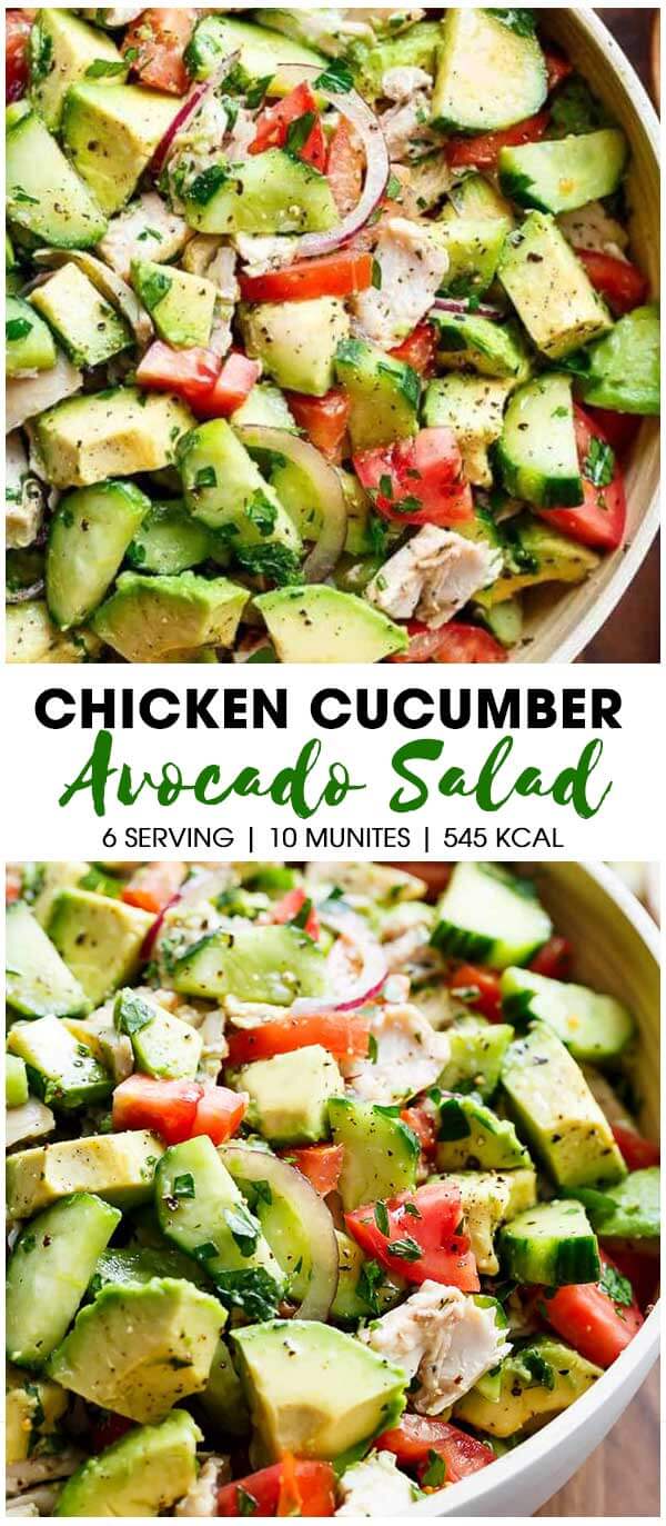 Chicken Cucumber Avocado Salad