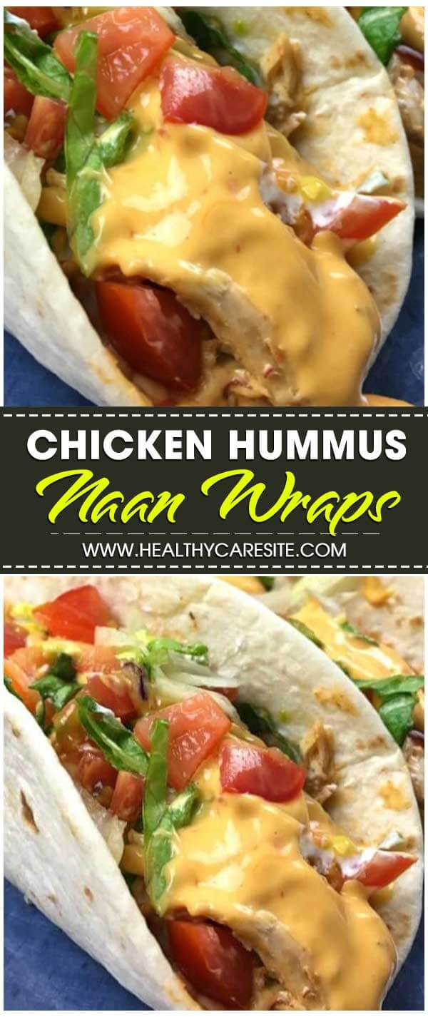 Chicken Hummus Naan Wraps
