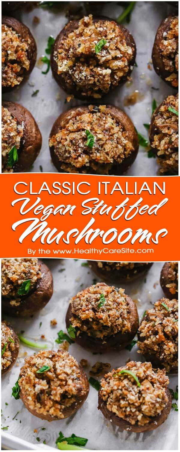 Classic Italian Vegan Stuffed Mushrooms