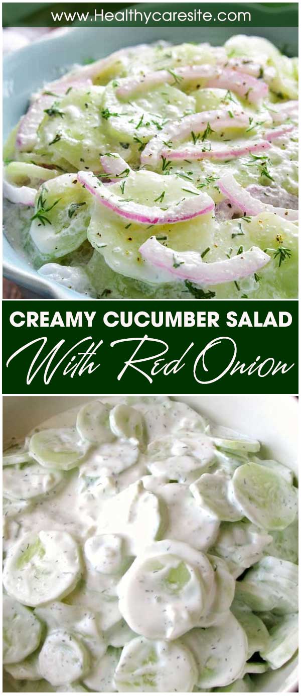 Creamy Cucumber Salad With Red Onion