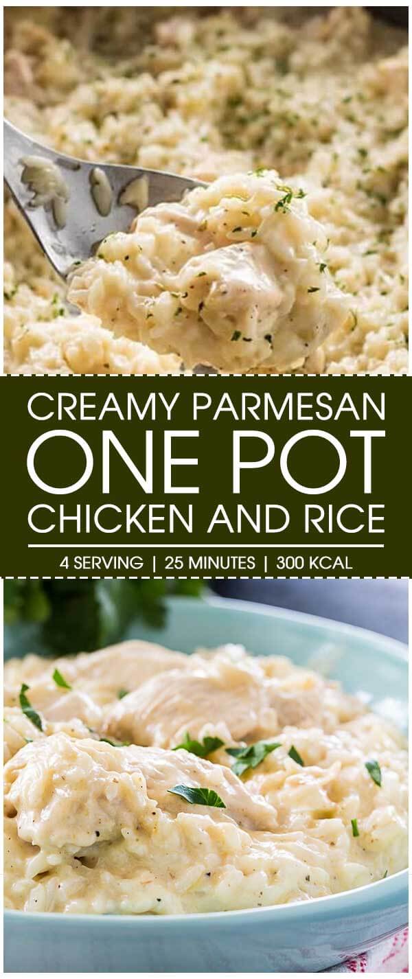 Creamy Parmesan One Pot Chicken and Rice