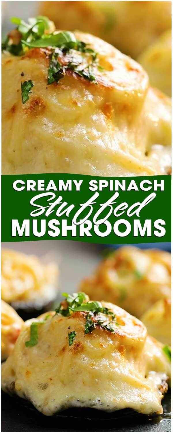 Creamy Spinach Stuffed Mushrooms