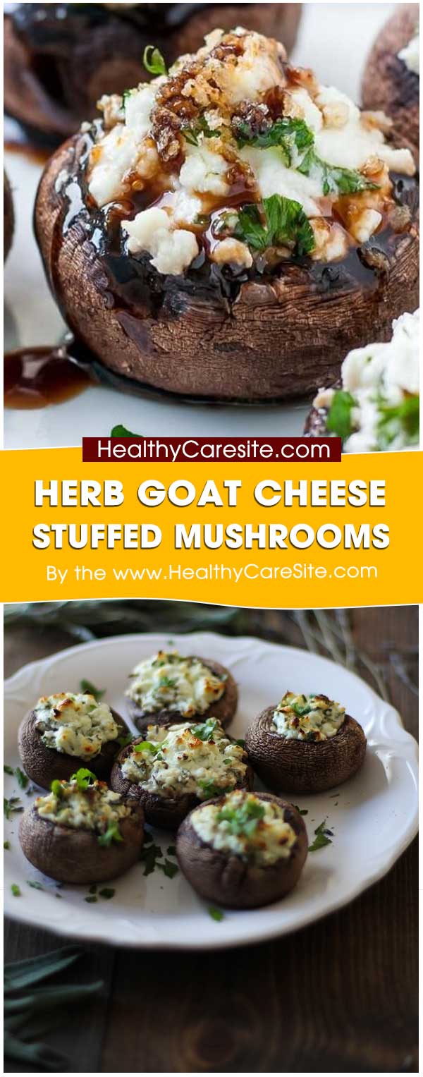 Herb Goat Cheese Stuffed Mushrooms