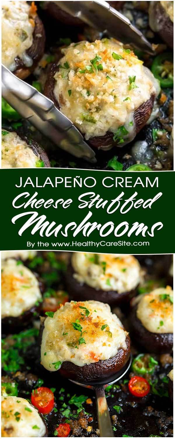 Jalapeño Cream Cheese Stuffed Mushrooms