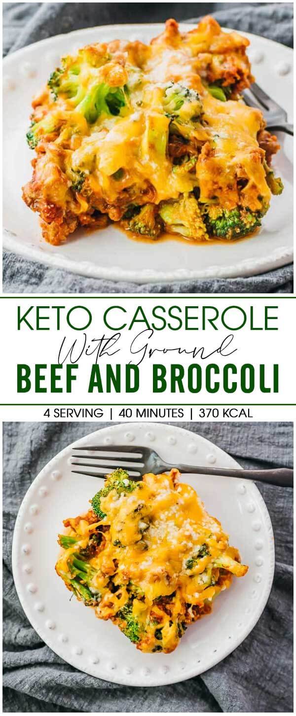 Keto Casserole with Ground Beef and Broccoli