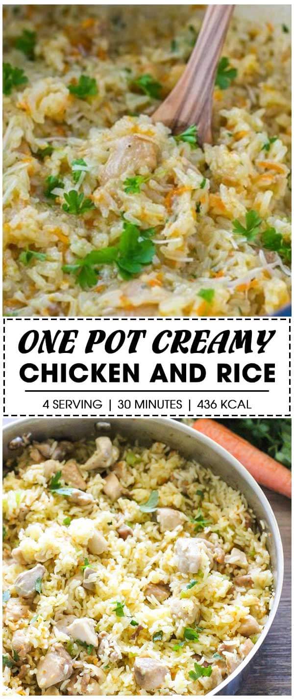 One Pot Creamy Chicken and Rice