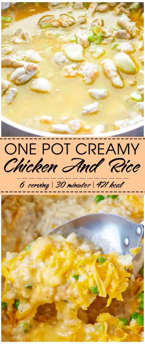 One Pot Creamy Chicken and Rice