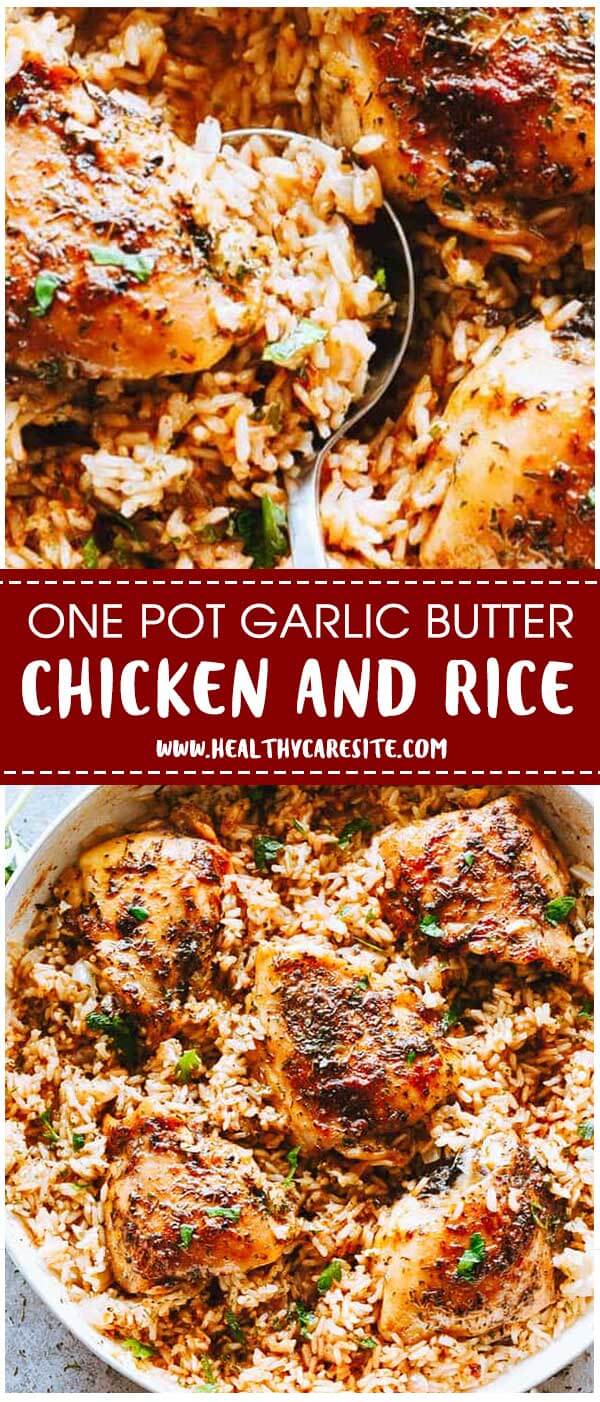 One Pot Garlic Butter Chicken and Rice