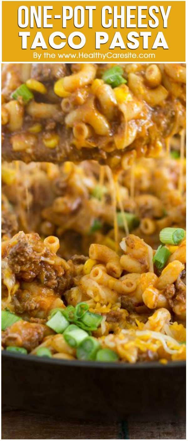 One-pot Cheesy Taco Pasta