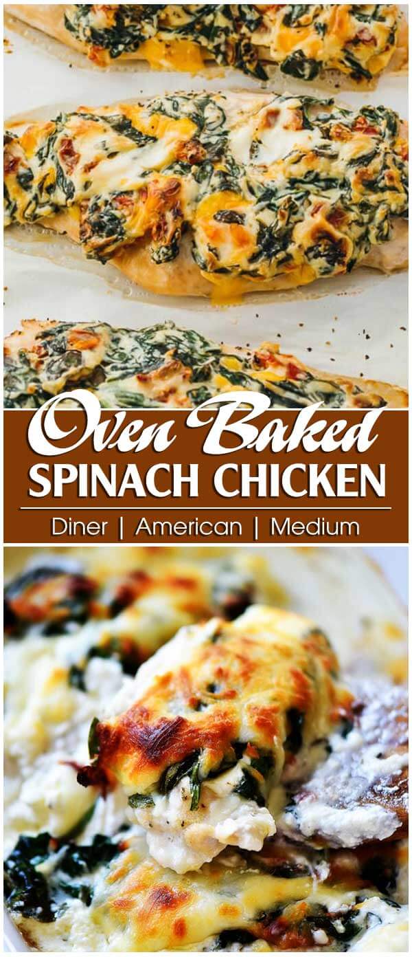 Oven Baked Spinach Chicken