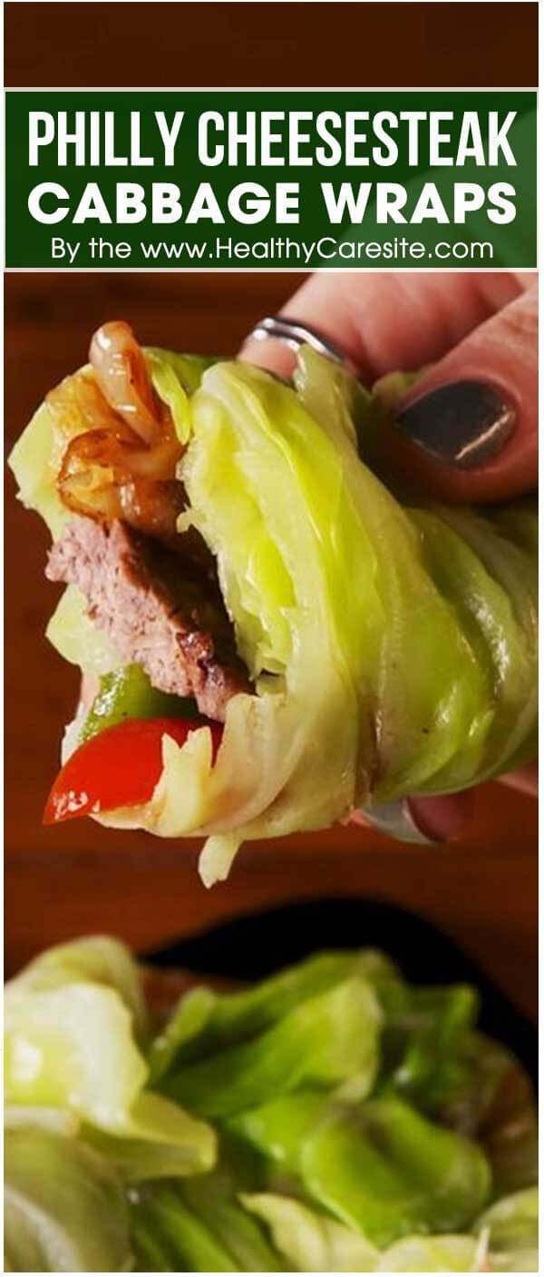 Philly Cheesesteak Cabbage Wraps