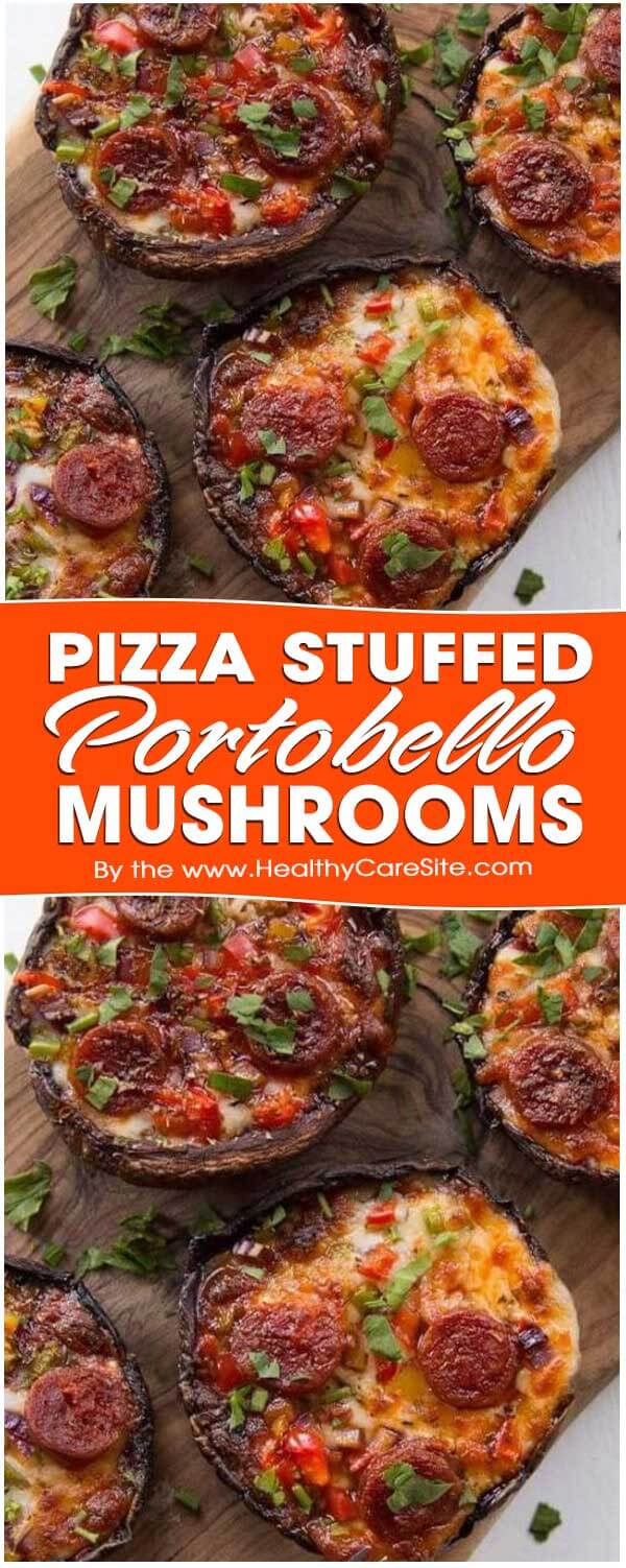 Pizza Stuffed Portobello Mushrooms