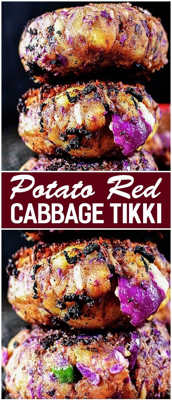 Potato Red Cabbage Tikki