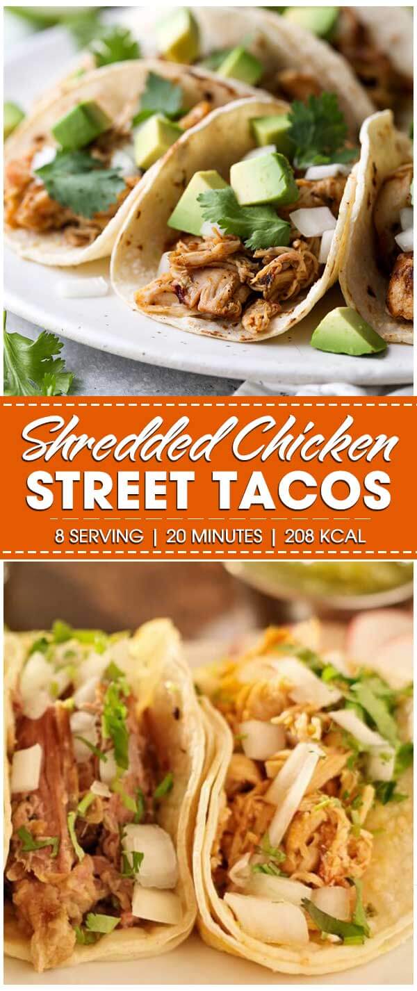 Shredded Chicken Street Tacos