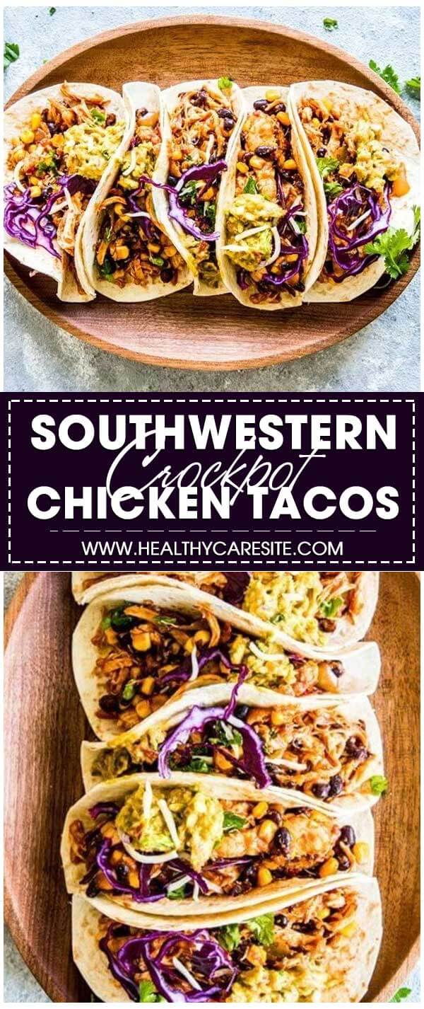 Southwestern Crockpot Chicken Tacos