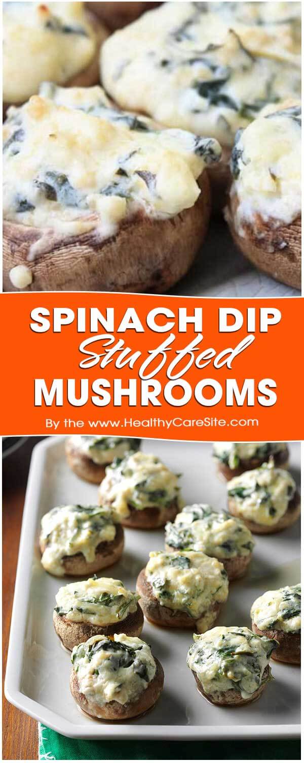 Spinach Dip Stuffed Mushrooms