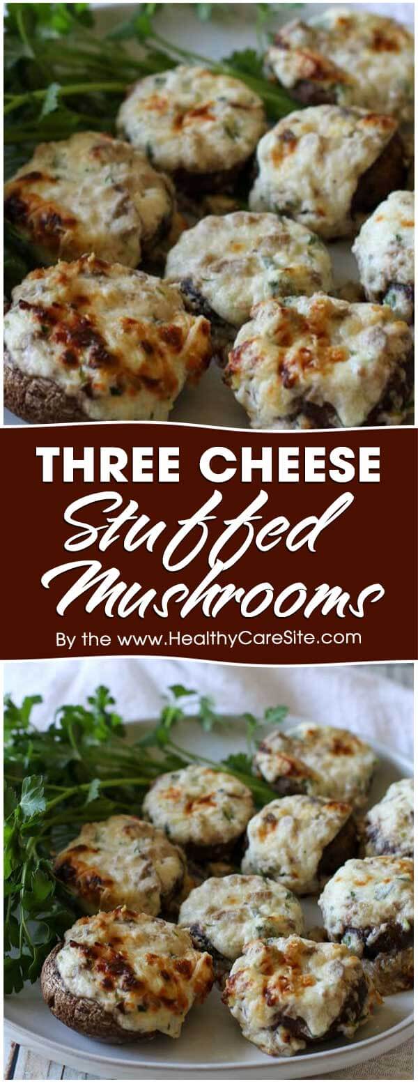 Three Cheese Stuffed Mushrooms